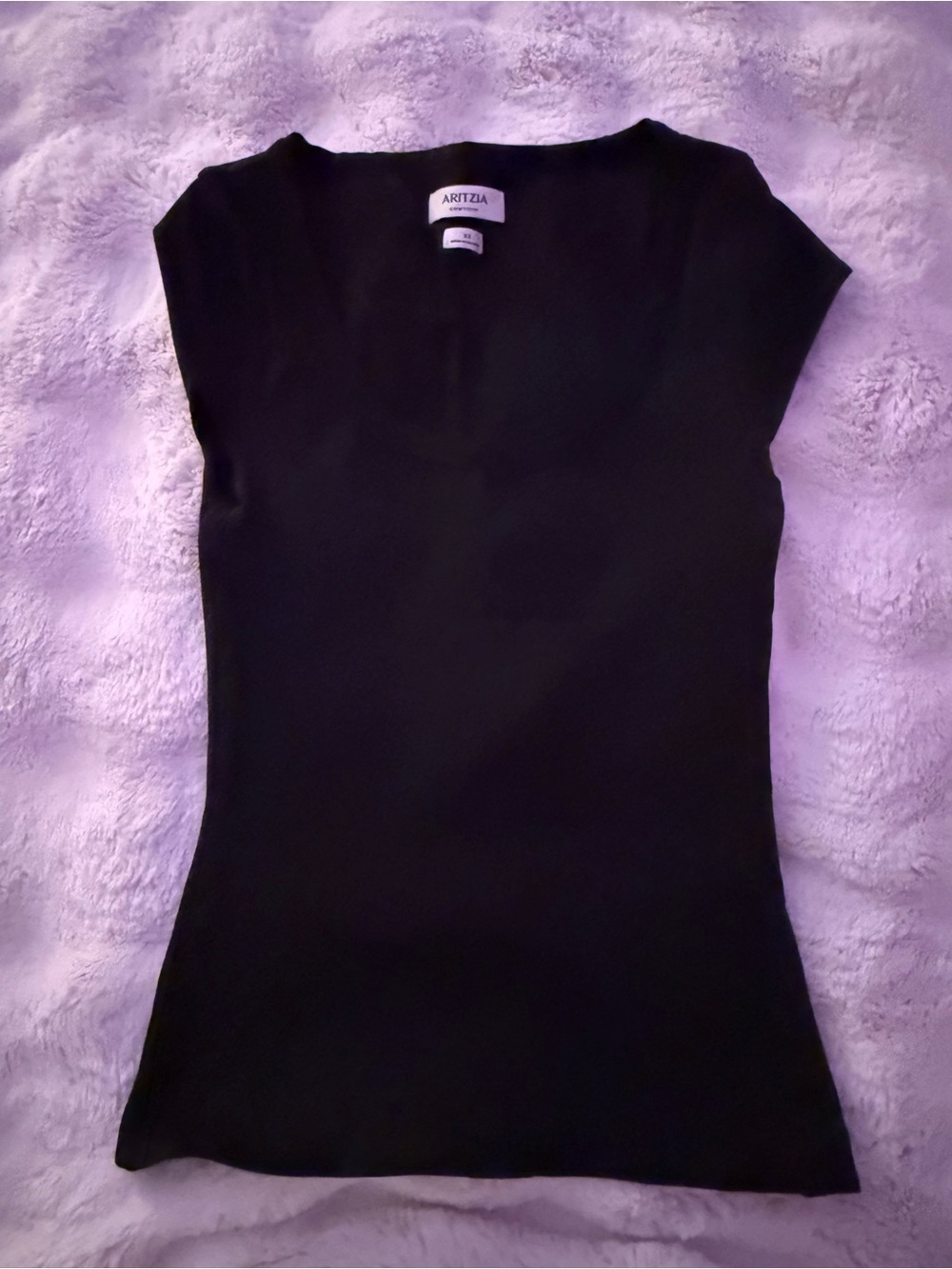 Aritzia Black Cap-Sleeve Tank Top